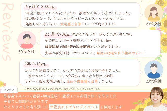 お客様の声＆プロフィール